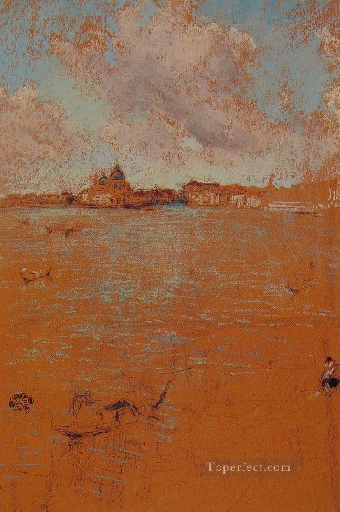 ヴェネチアの風景 ジェームズ・アボット・マクニール ウィスラー ヴェネツィア油絵